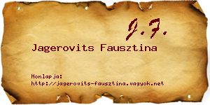 Jagerovits Fausztina névjegykártya